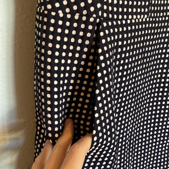 McGinn Womens Size 6 Cora Polka Dot Navy White Mini Tank Dress Structured Square - Picture 5 of 15